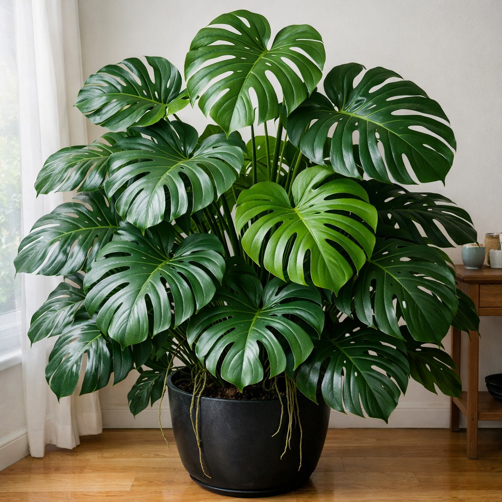 Beautiful strong lush monstera plant-1