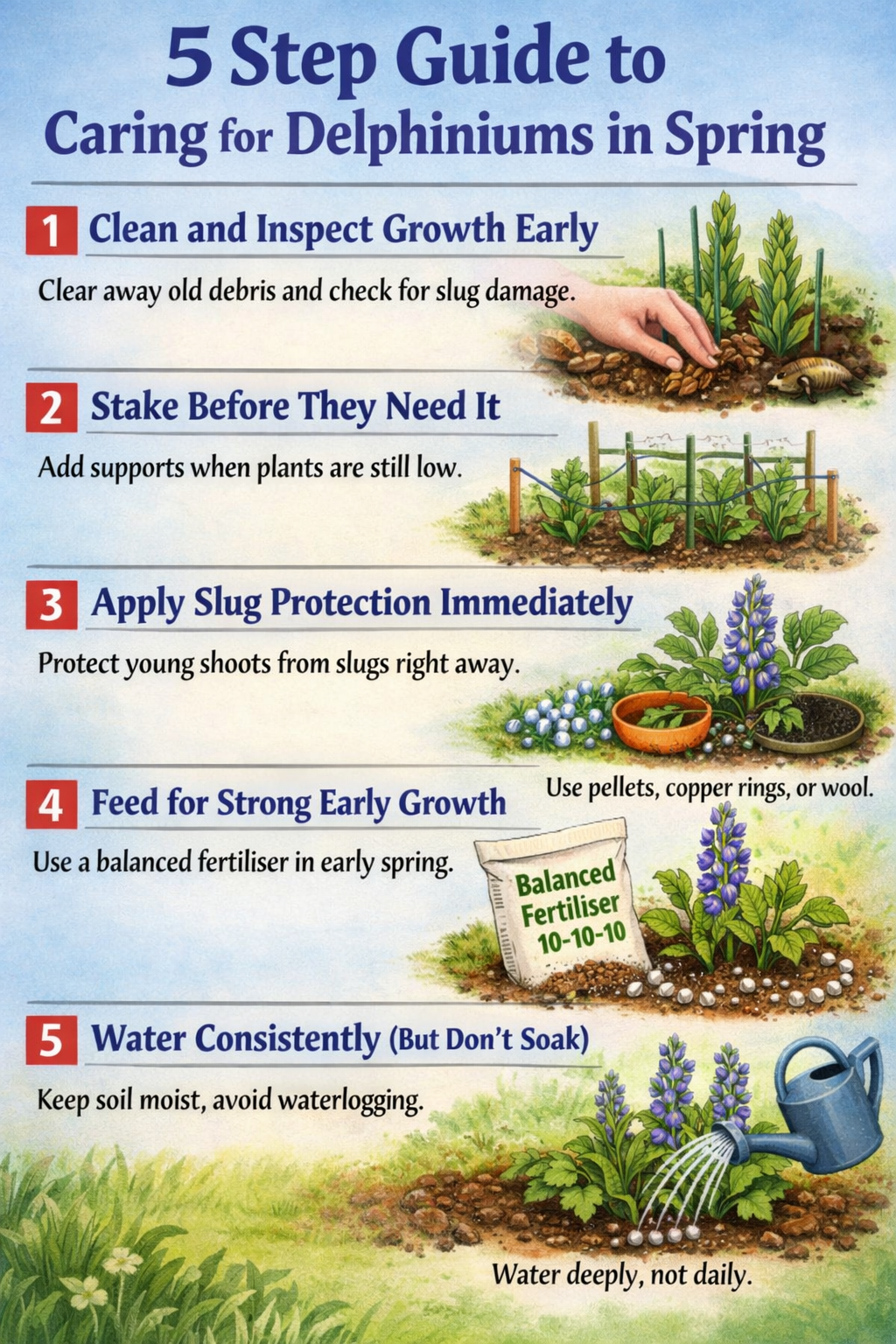 Delphinium Spring Care Guide
