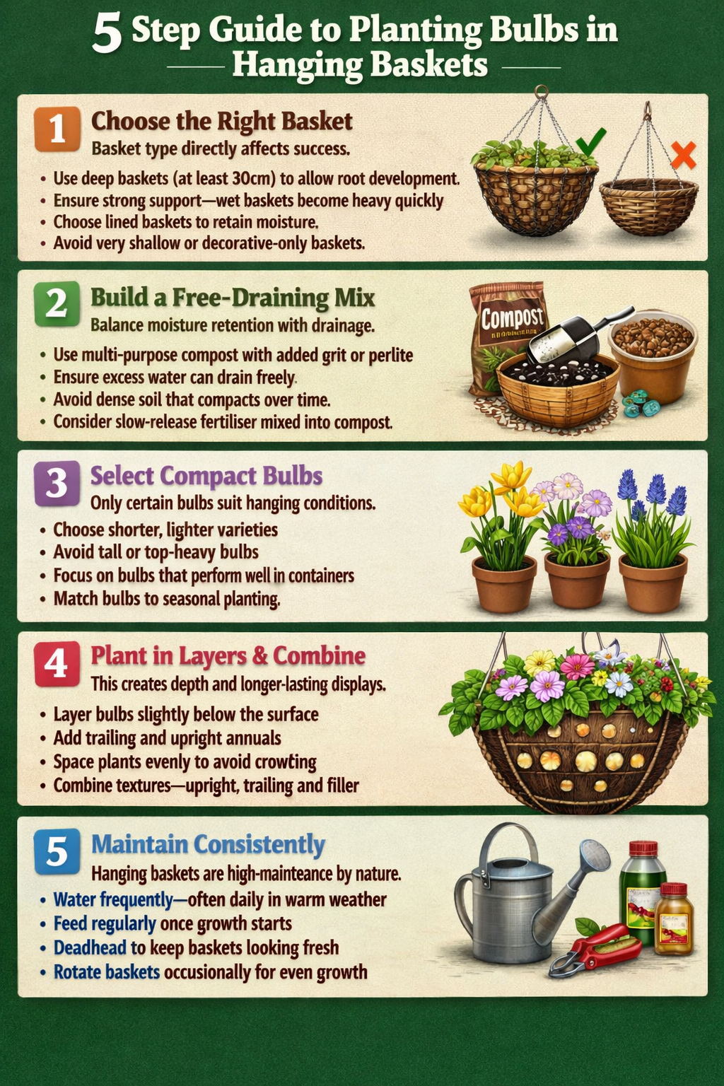 Hanging Basket Bulb Planting Guide