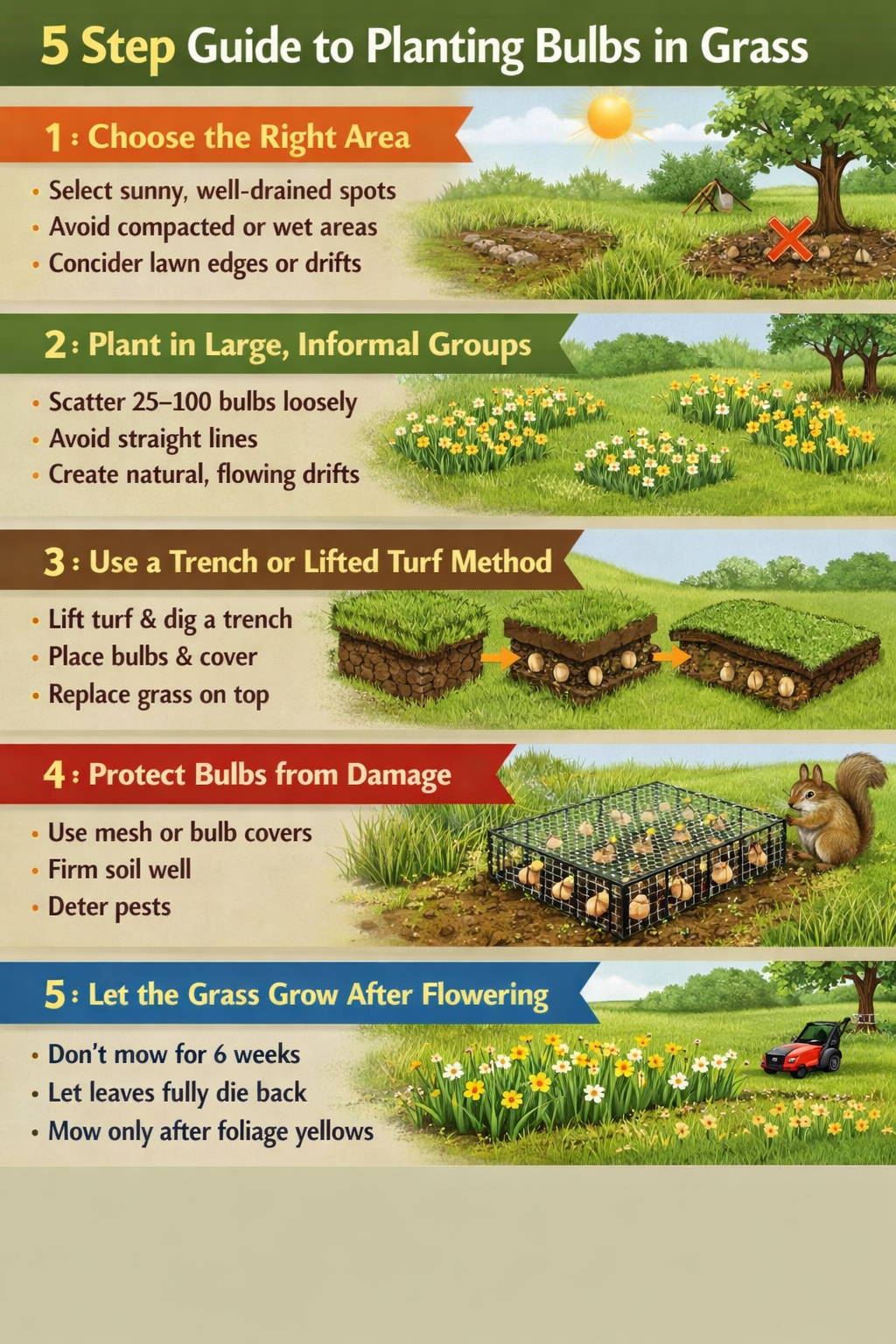 Planting Bulbs In Grass Step By Step Guide
