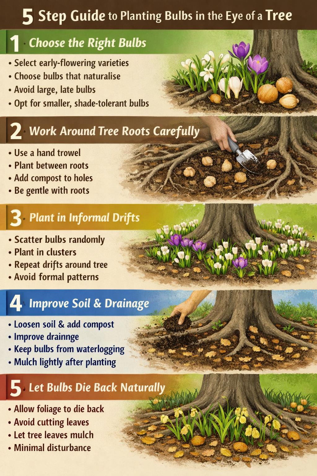 Planting Bulbs Under Trees Naturally