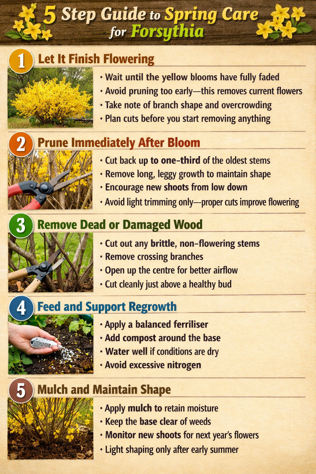 Spring Care Forsythia Pruning Guide