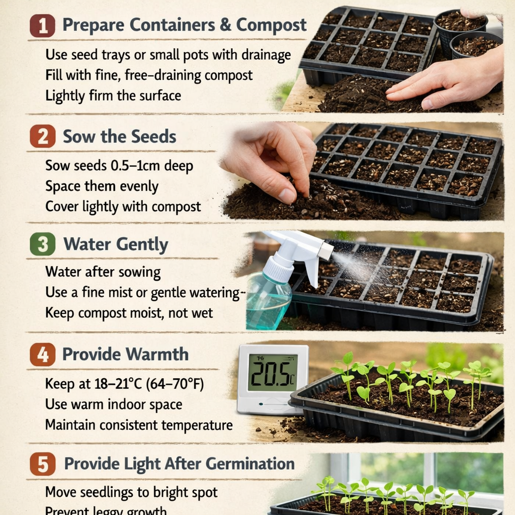 Stepbystep guide to germinating cosmos seedsStep 1 Prepare containers and compostUse seed trays or small pots with drainageFill with fine freedraining-2