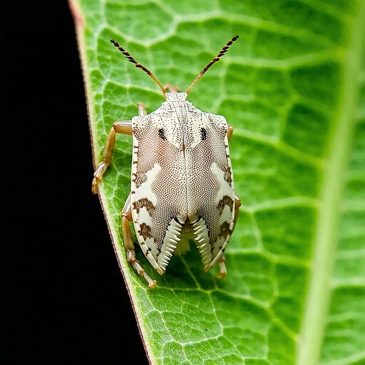 plain stink bug on a leaf-1