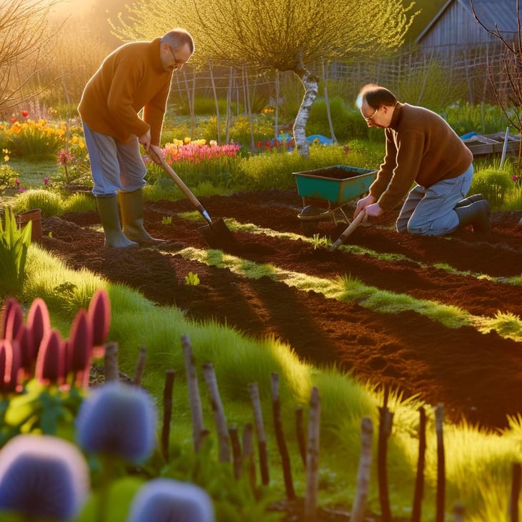 weeding the garden