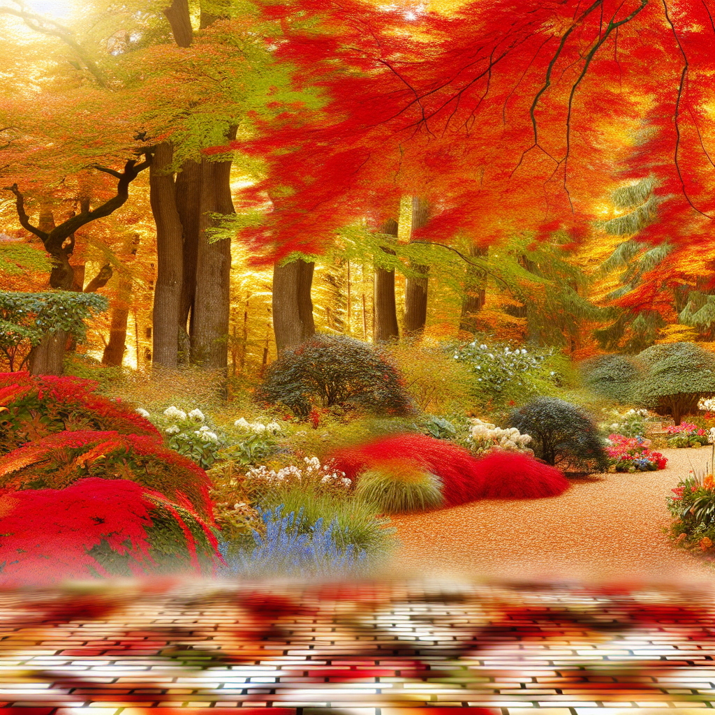 A beautifully landscaped garden awash with the ric
