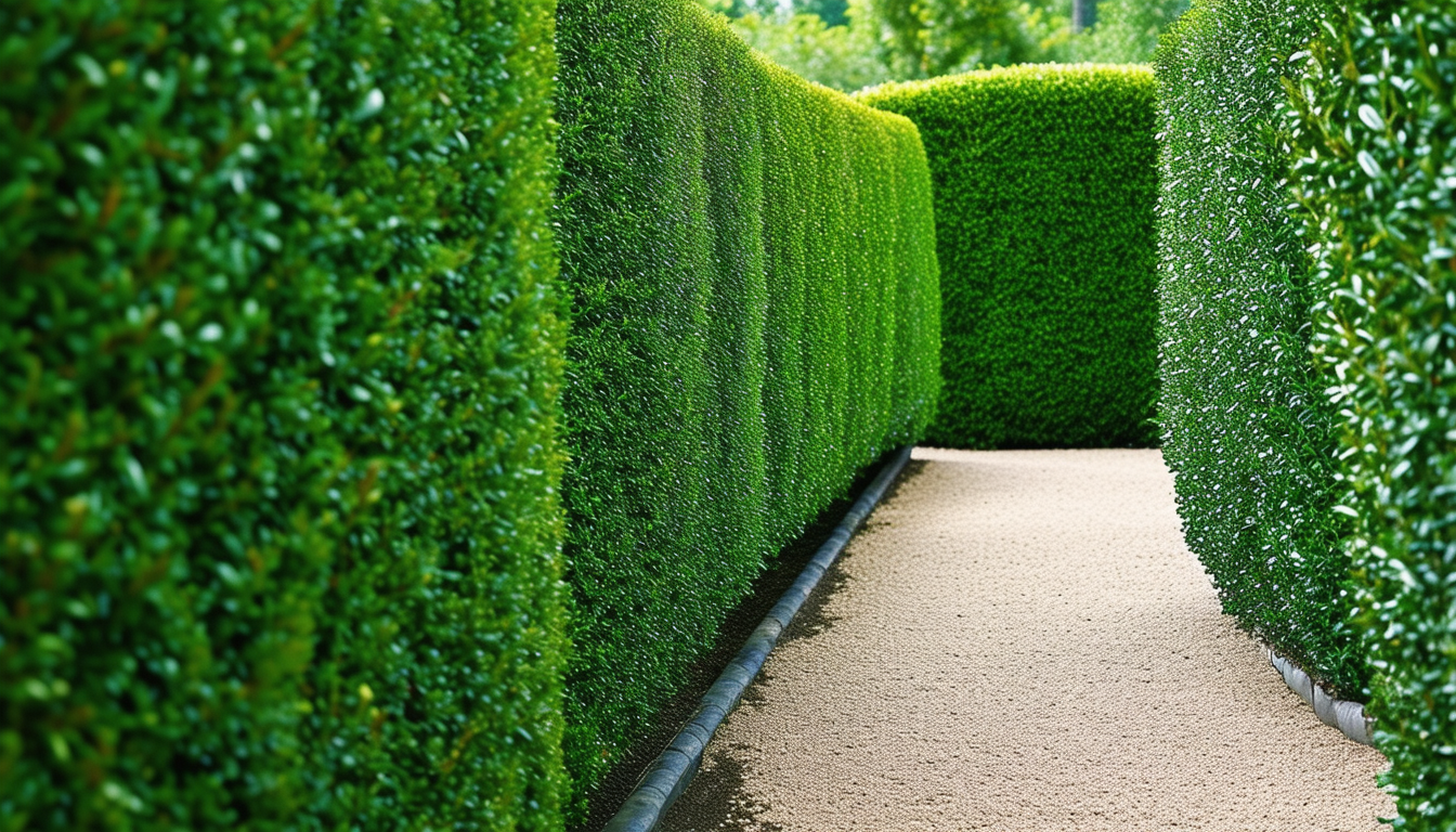 A beautifully manicured privet hedge lining a gard