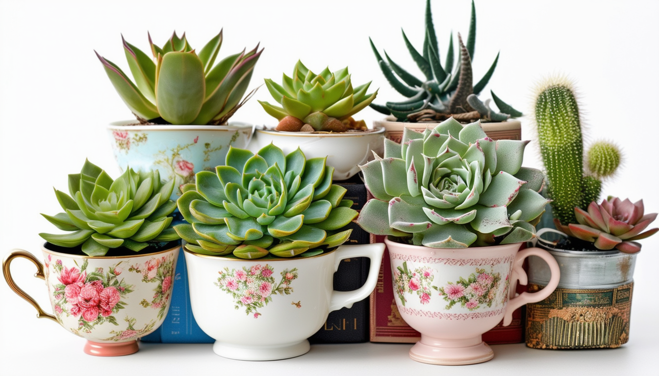 A captivating image of succulents thriving in a va