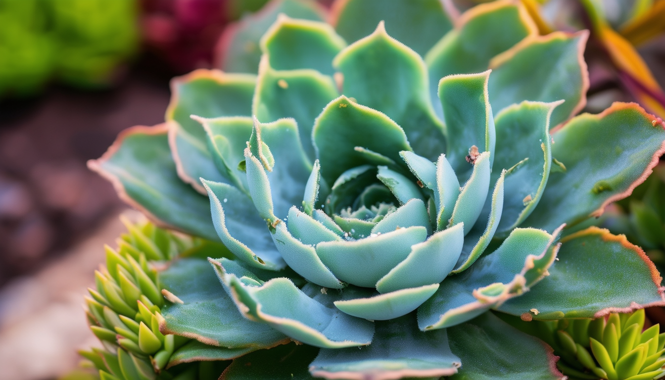 A close-up image of a healthy succulent plant with