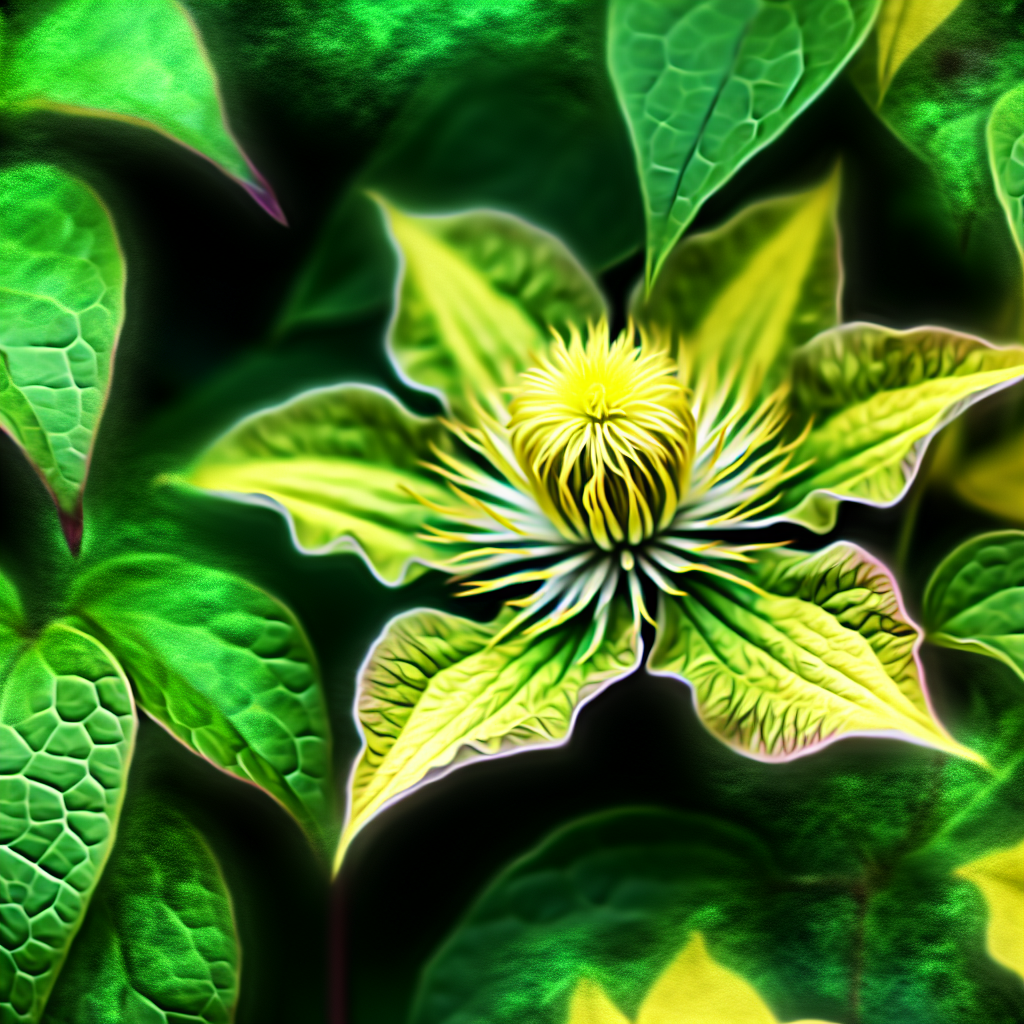 A close-up image of a healthy, blooming clematis v
