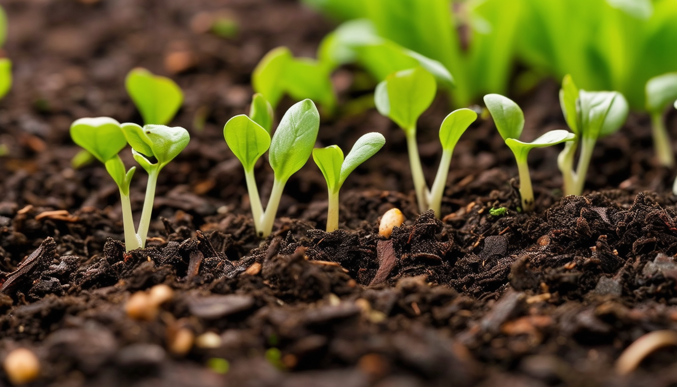 A close-up image of healthy, vibrant seedlings spr
