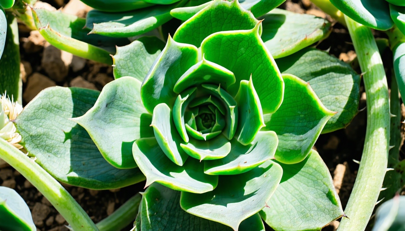 A close-up of succulent leaves being prepared for