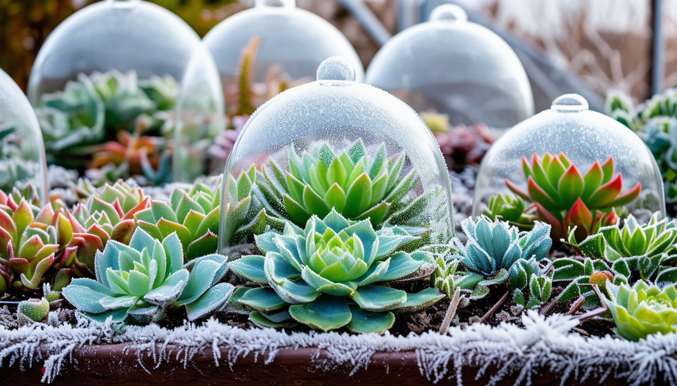 A picturesque garden bed with succulents safely co