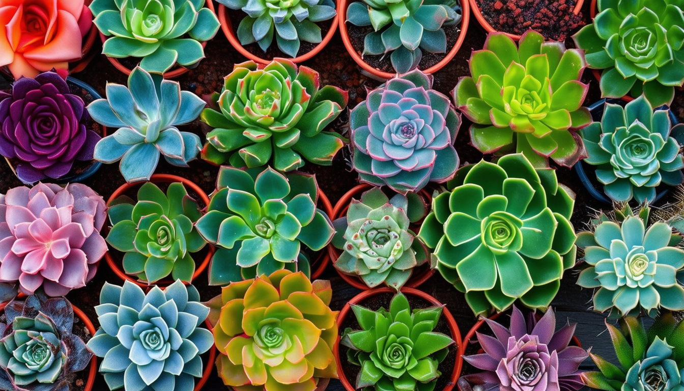A vibrant collection of low-maintenance succulents