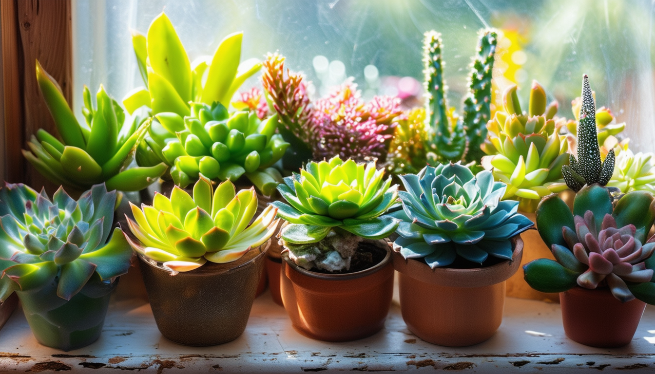 A vibrant collection of various succulent plants a