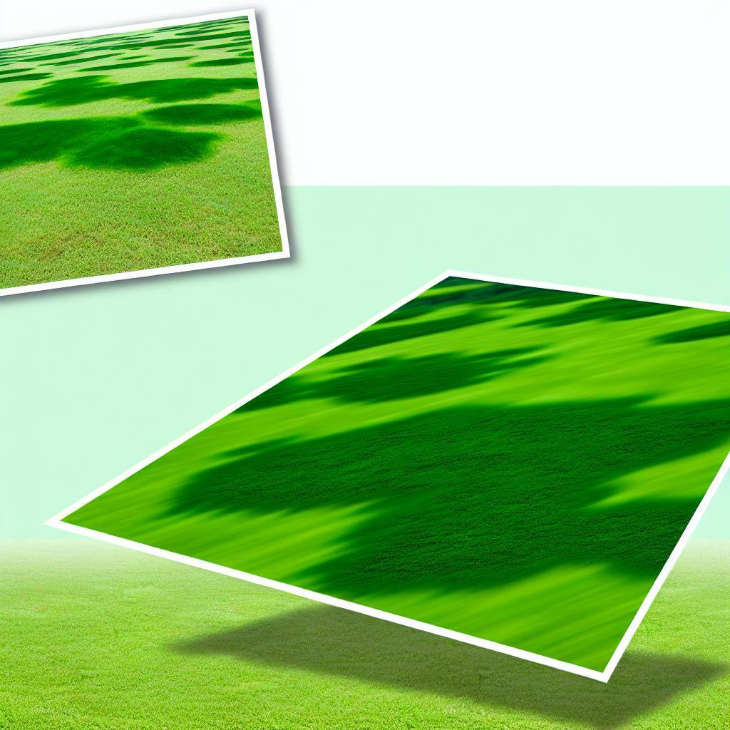 A vibrant green lawn overrun with patches of invading moss.