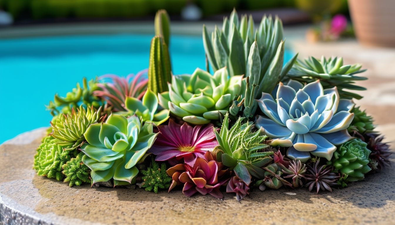 A visually appealing succulent arrangement placed